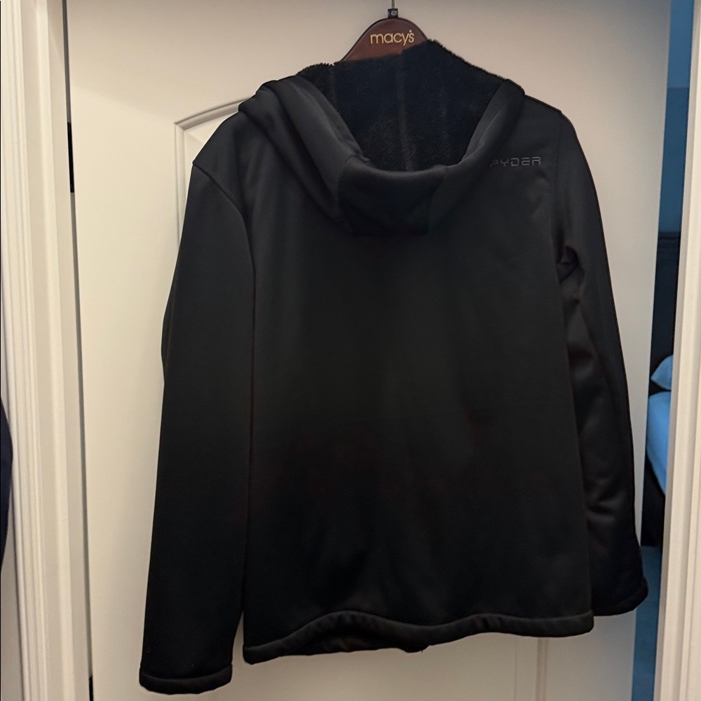 Spyder Medium Men’s Track Jacket with Hood - inside is fleece - Picture 6 of 7